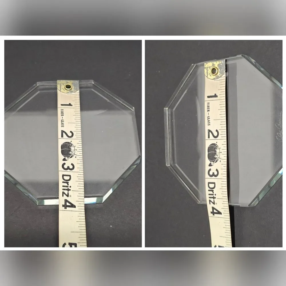 Oleg Cassini Clear Crystal Octagon Minimalist Coasters Set